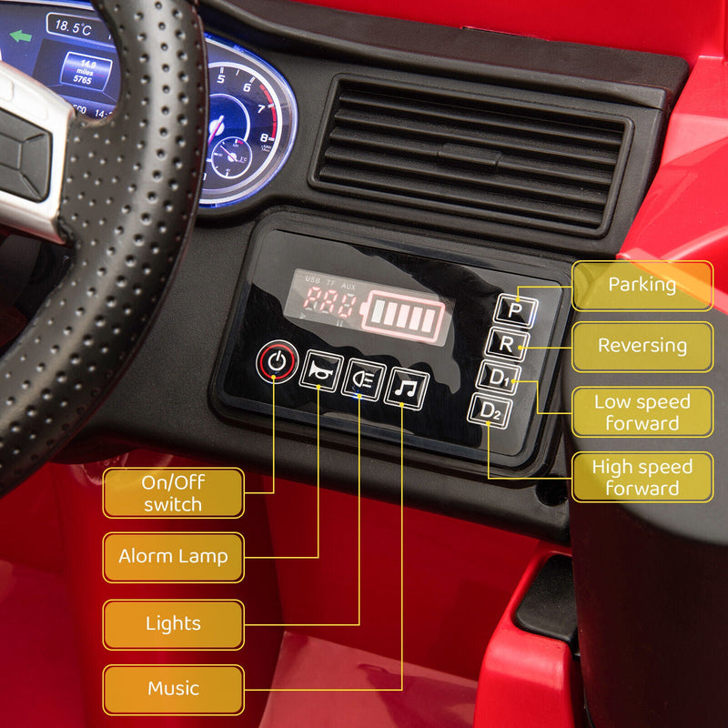 12V Electric Ride-On Fire Truck Toy with Remote Control for Kids Ages 3-7