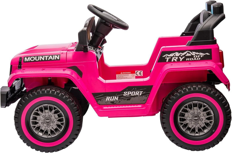 12V Electric Ride On Jeep Truck for Kids with Remote Control and Music - 3 Speed Options