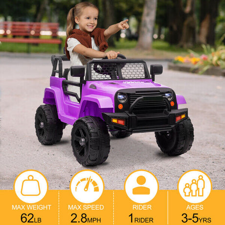12V Electric Ride On Jeep Toy Car for Kids with Remote Control - Perfect Gift for US Children
