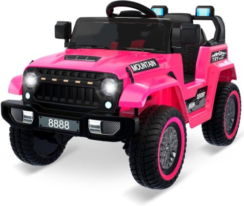 12V Electric Ride On Jeep Truck for Kids with Remote Control and Music - 3 Speed Options