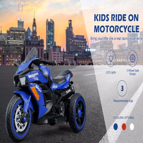 12V Electric Ride On Motorbike for Kids with Rechargeable Battery and 3 Wheels