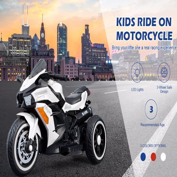 12V Electric Ride-On Motorcycle for Kids - Rechargeable 3 Wheel Motorbike