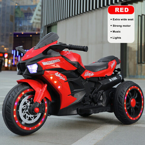 12V Electric Ride-On Motorcycle for Kids - Rechargeable 3 Wheel Motorbike