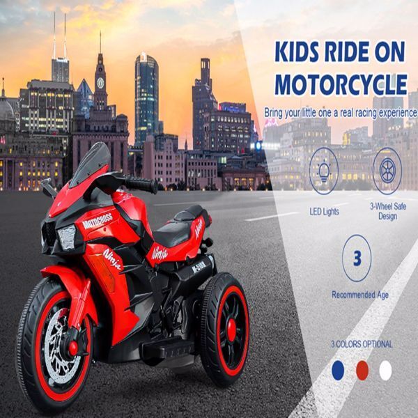 12V Electric Ride On Motorcycle for Kids with LED Lights
