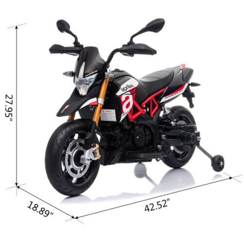 12V Electric Ride On Motorcycle for Kids with LED Music and Training Wheels