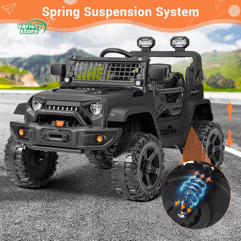 12V Electric Ride-On Toy Car for Kids with Remote Control and Spring Suspension - Customize Your Own Adventure!