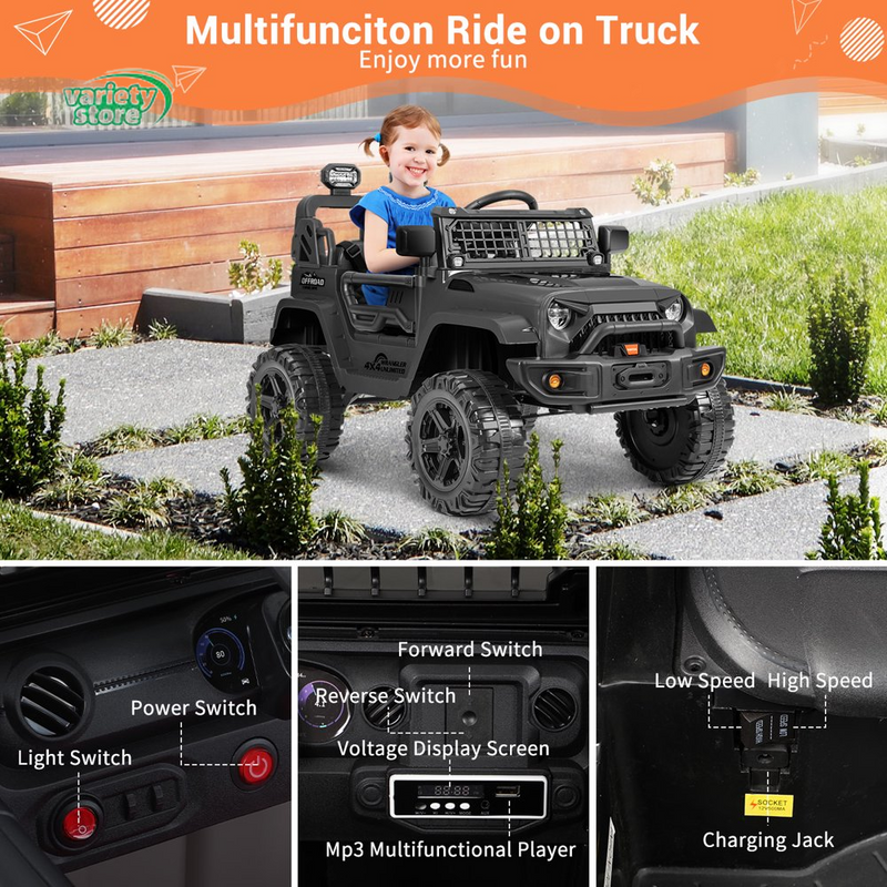 12V Electric Ride-On Toy Car for Kids with Remote Control and Spring Suspension - Customize Your Own Adventure!