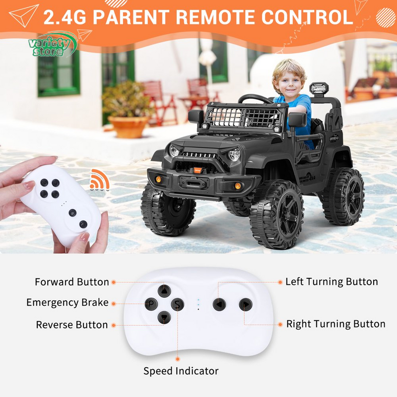 12V Electric Ride-On Toy Car for Kids with Remote Control and Spring Suspension - Customize Your Own Adventure!