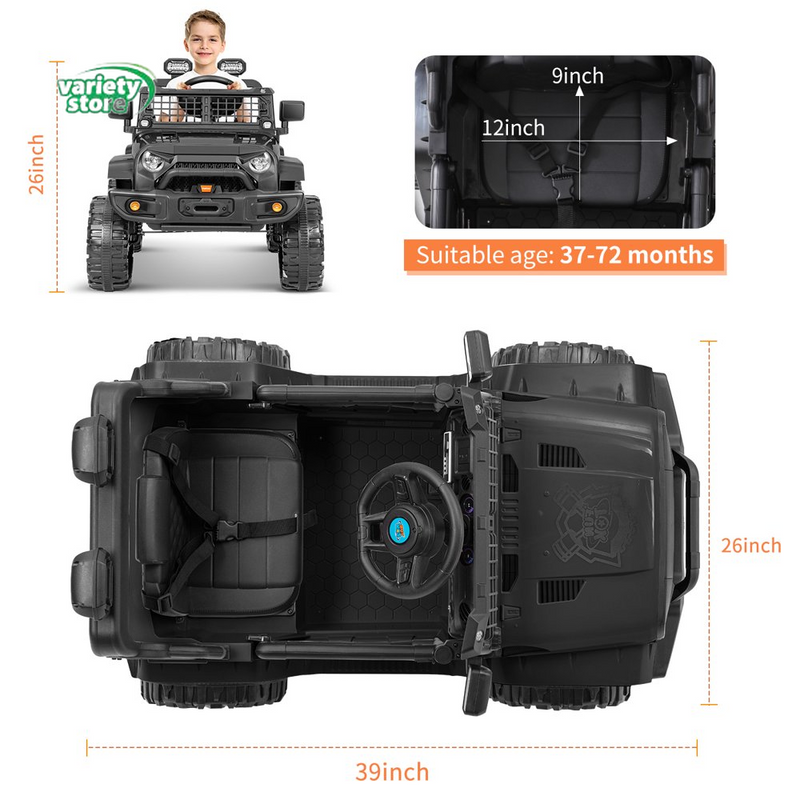 12V Electric Ride-On Toy Car for Kids with Remote Control and Spring Suspension - Customize Your Own Adventure!