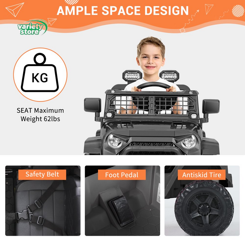 12V Electric Ride-On Toy Car for Kids with Remote Control and Spring Suspension - Customize Your Own Adventure!