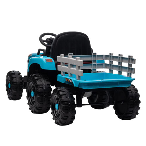 12V Electric Ride On Toy Tractor with Trailer for Kids - Remote Controlled