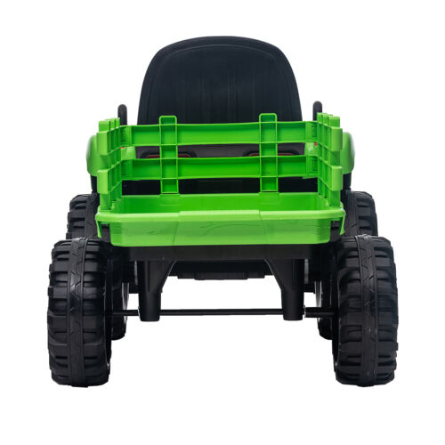 12V Electric Ride On Toy Tractor with Trailer for Kids - Remote Controlled