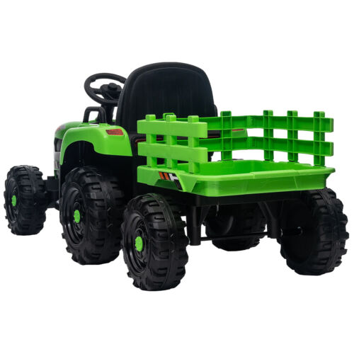 12V Electric Ride On Toy Tractor with Trailer for Kids - Remote Controlled