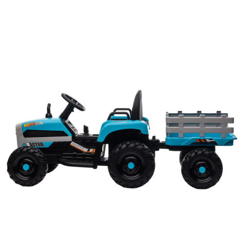 12V Electric Ride On Toy Tractor with Trailer for Kids - Remote Controlled