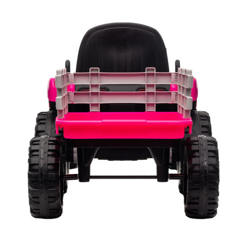 12V Electric Ride On Toy Tractor with Trailer for Kids - Remote Controlled