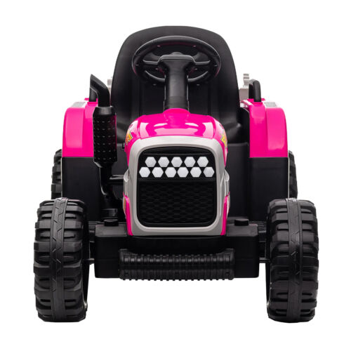 12V Electric Ride On Toy Tractor with Trailer for Kids - Remote Controlled