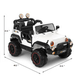 Electric 3-Speed Kids Ride-On Car with MP3, LED Lights, and Remote Control - White