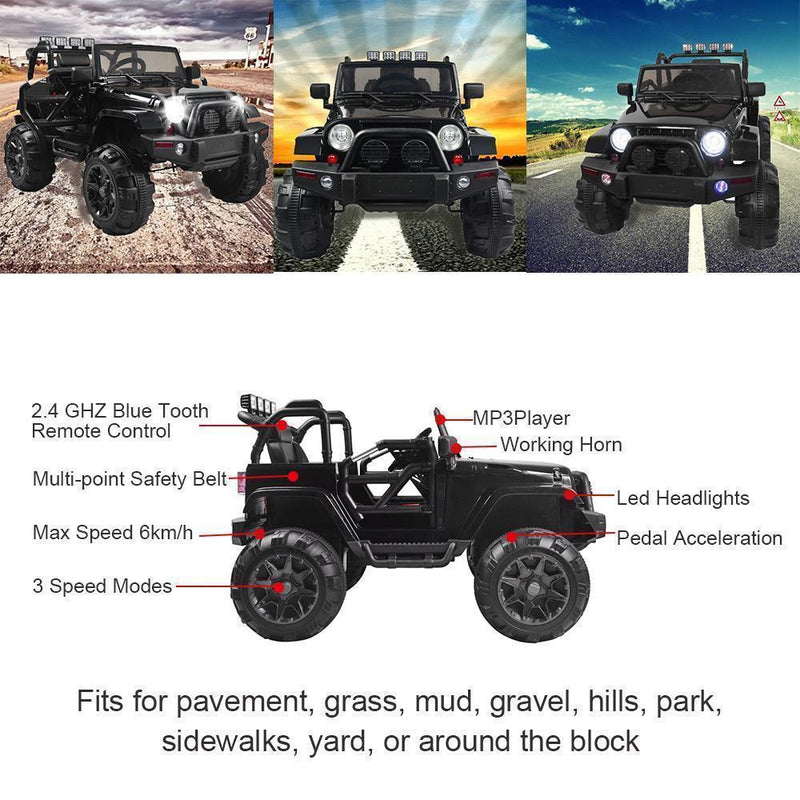 12V Electric Ride-On Truck for Kids with MP3, USB, and LED Lights - Available in 4 Colors!