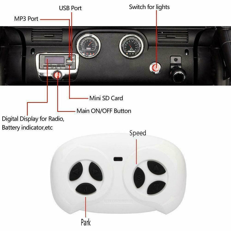 12V Electric Ride-On Truck for Kids with MP3, USB, and LED Lights - Available in 4 Colors!