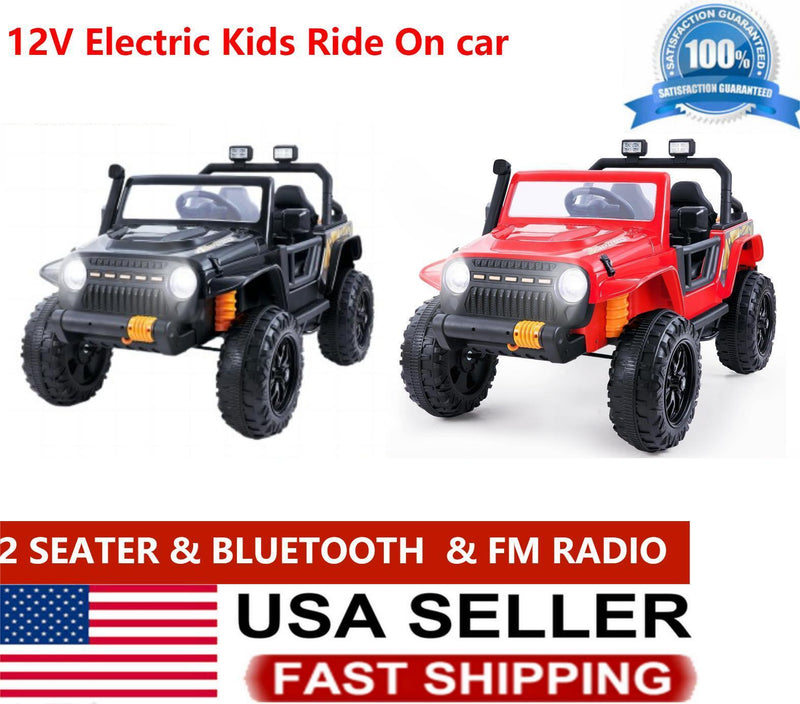 12V Electric Ride-On Truck for Kids with Parental Remote Control - 2 Seater