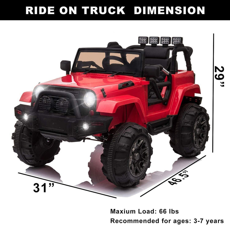 12V Electric Ride-On Truck for Kids with Parental Remote Control