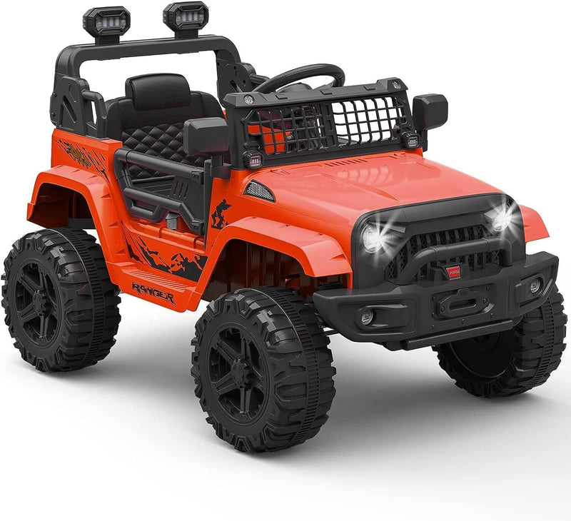12V Electric Ride-On Truck for Kids with Remote Control, 2 Speeds, and LED Lights