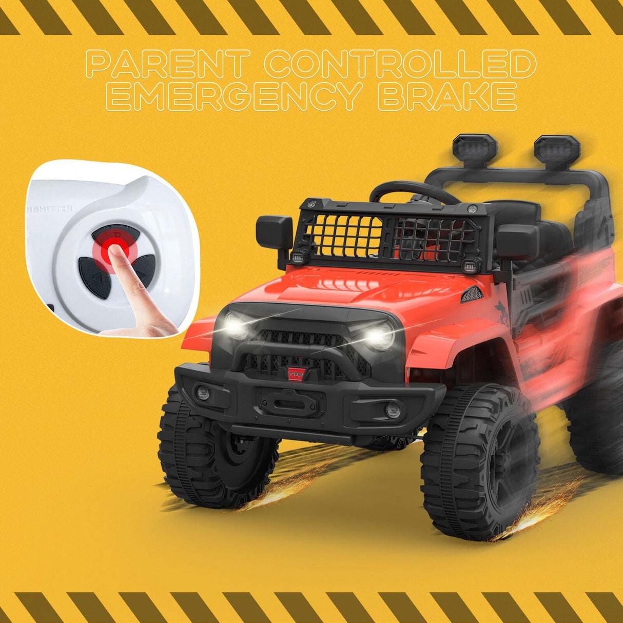 12V Electric Ride-On Truck for Kids with Remote Control, 2 Speeds, and LED Lights