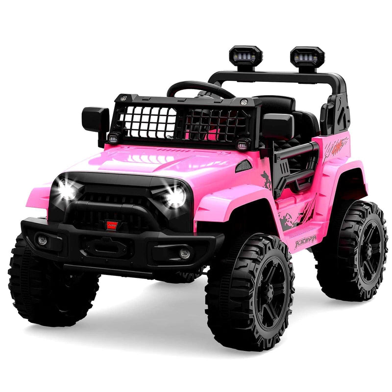 12V Electric Ride-On Truck for Kids with Remote Control, 2 Speeds, and LED Lights