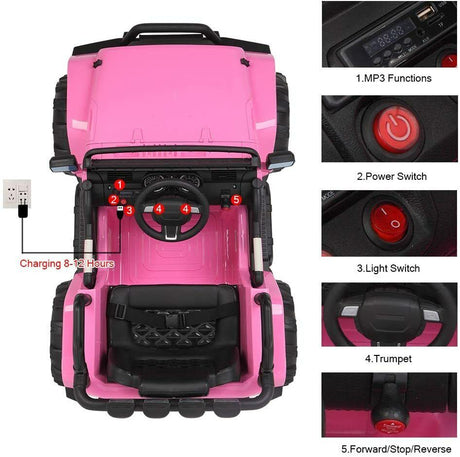 12V Electric Ride-On Truck for Kids with Remote Control