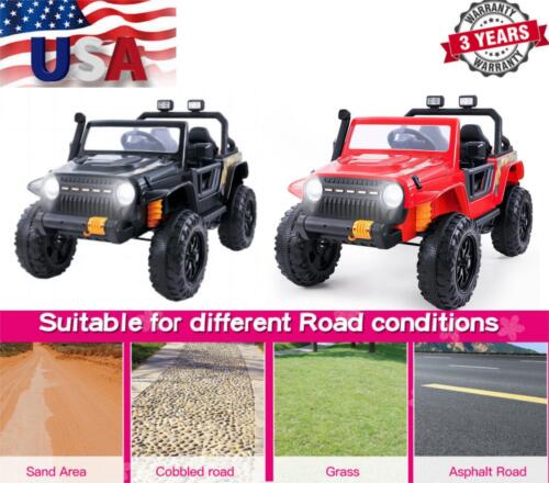 12V Electric Ride-On Truck for Kids with Remote Control and LED Lights - 2 Seater