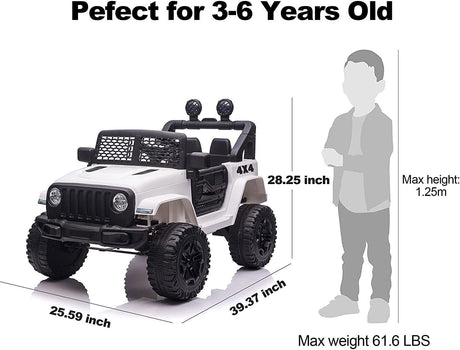 12V Electric Ride On Truck for Kids with Remote Control and LED Lights