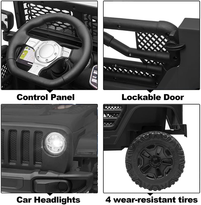 12V Electric Ride On Truck for Kids with Remote Control and LED Lights