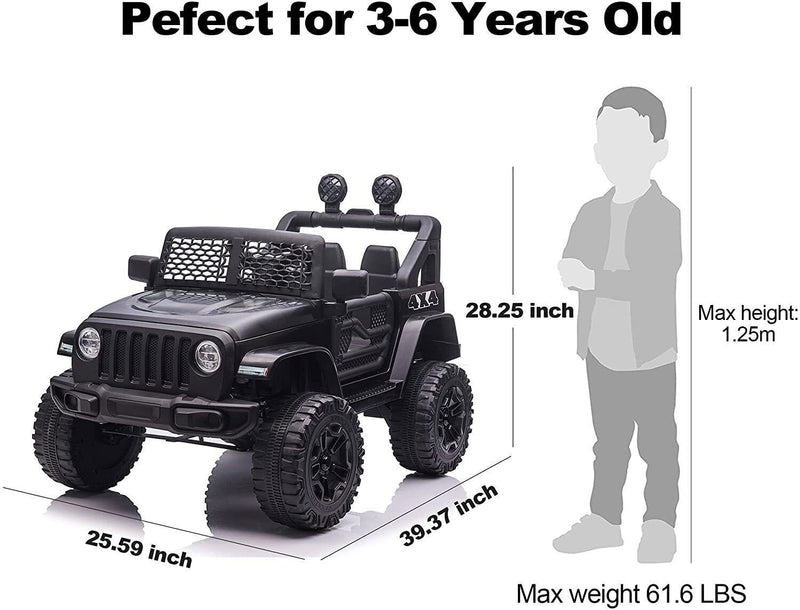 12V Electric Ride On Truck for Kids with Remote Control and LED Lights