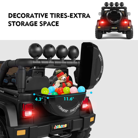 12V Electric Ride-On Truck for Kids with Storage, LED Lights, MP3 Player, and Remote Control