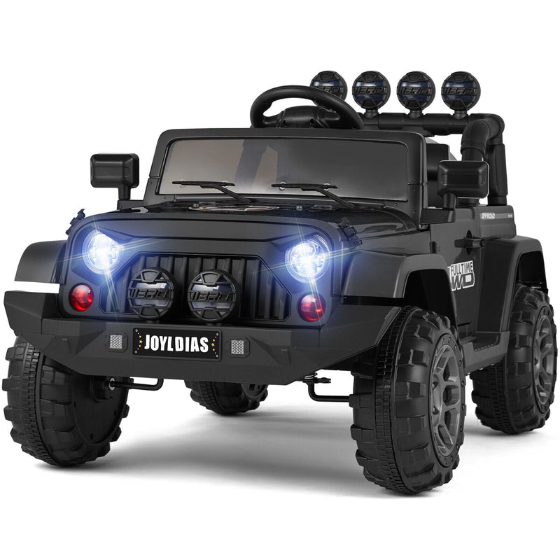 12V Electric Ride-On Truck for Kids with Storage, LED Lights, MP3 Player, and Remote Control