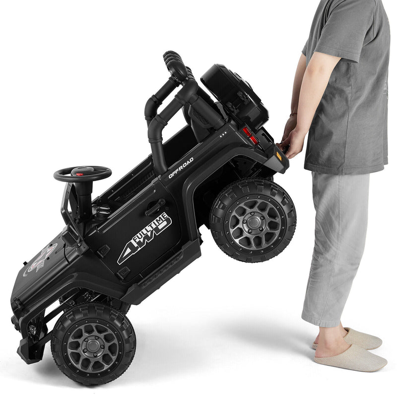 12V Electric Ride-On Truck for Kids with Storage, LED Lights, MP3 Player, and Remote Control