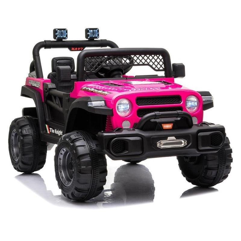 12V Electric Ride-On Truck with RC Remote Control in Rose Red