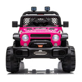 12V Electric Ride-On Truck with RC Remote Control in Rose Red