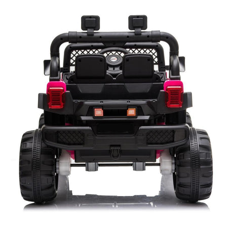 12V Electric Ride-On Truck with RC Remote Control in Rose Red