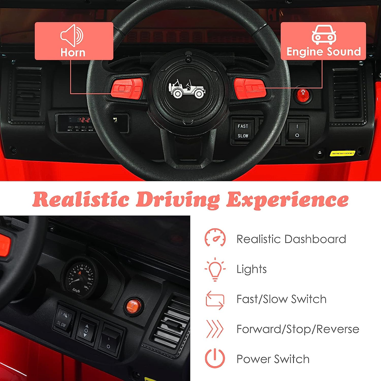 12V Electric Ride-On Truck with Remote Control for Kids