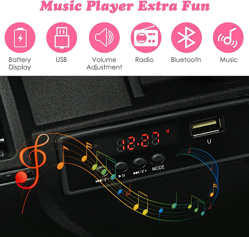 12V Electric Ride-On Truck with Remote Control for Kids, Battery Powered Toy Vehicle