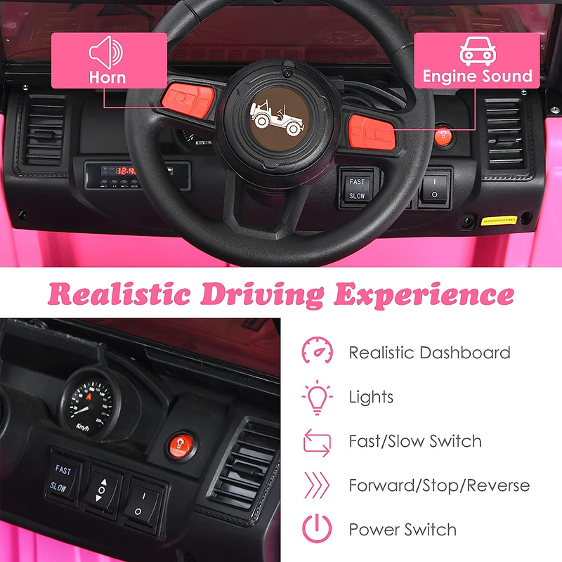 12V Electric Ride-On Truck with Remote Control for Kids, Battery Powered Toy Vehicle