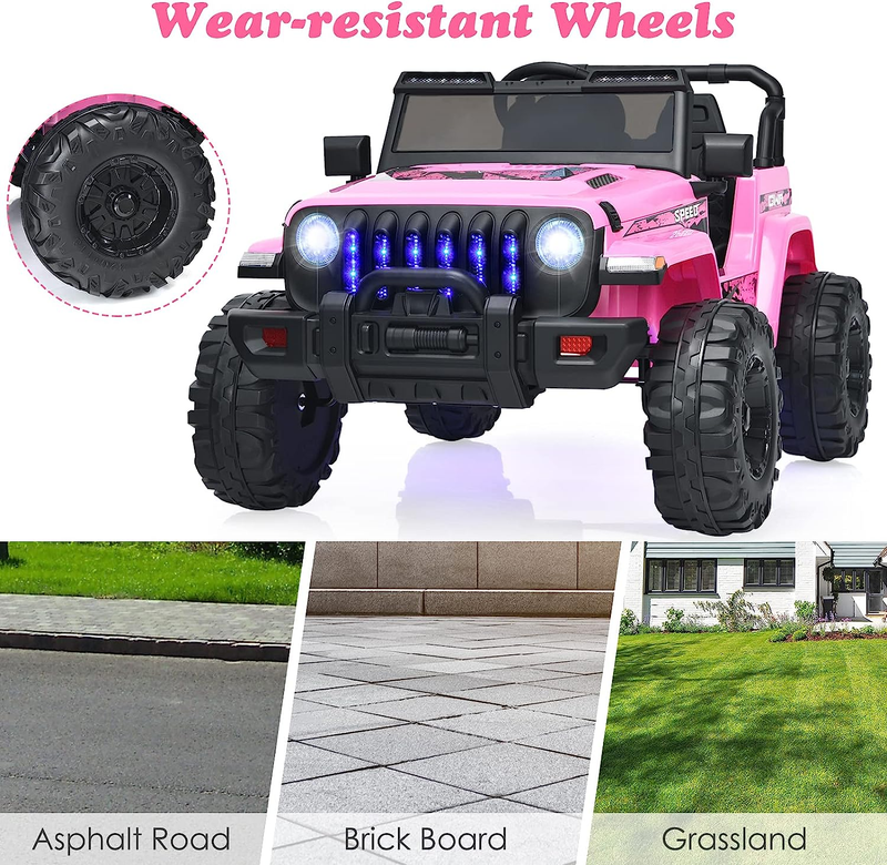 12V Electric Ride-On Truck with Remote Control for Kids, Battery Powered Toy Vehicle