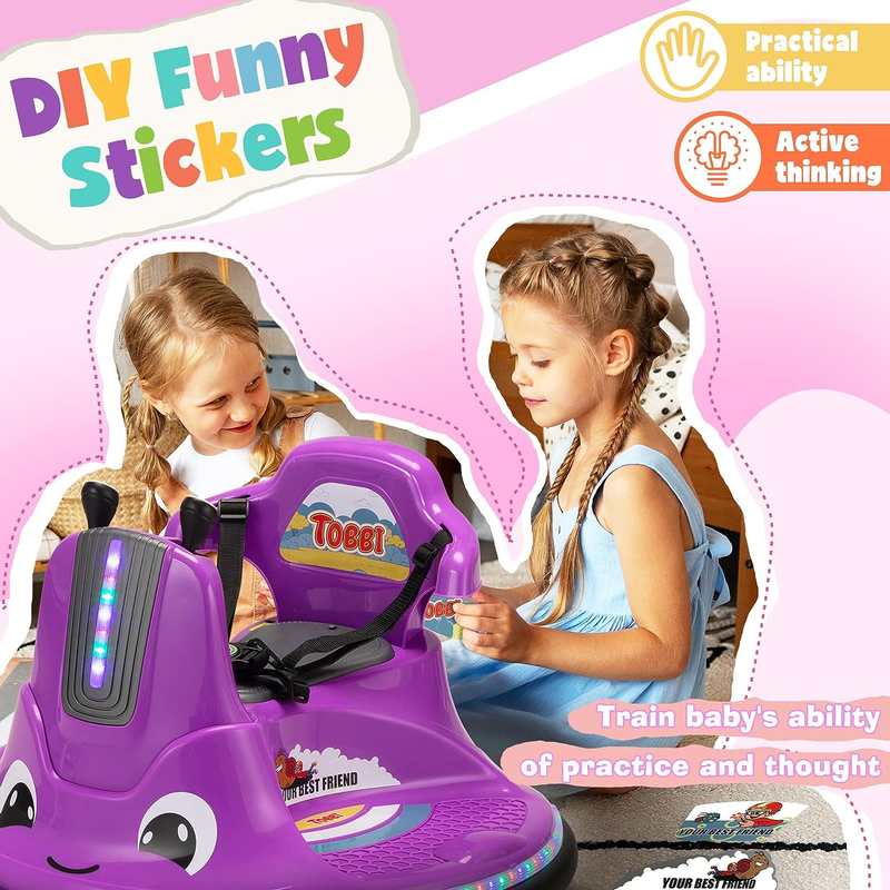 12V Electric Snail Bumper Car Ride-On Toy for Kids - Battery Powered Vehicle