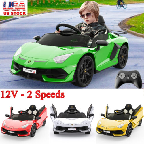 12V Electric Sports Car Toy for Kids with Remote Control and LED Lights - Perfect Christmas Gift