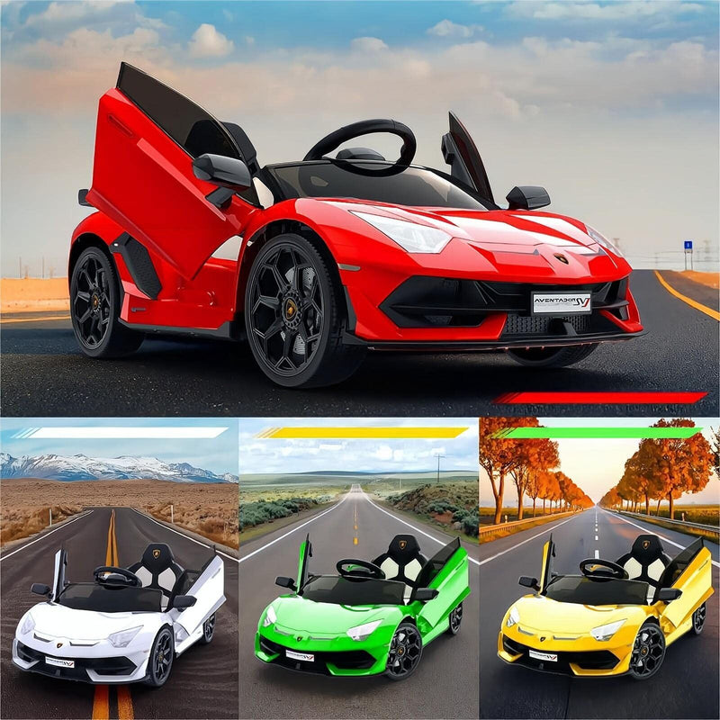 12V Electric Sports Car Toy for Kids with Remote Control and LED Lights - Perfect Christmas Gift