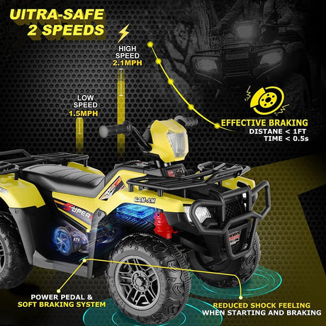 12V Electric Vehicle with Dual Speed and Treaded Tires for an Exciting Ride