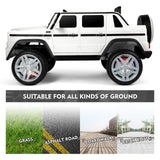 12V Electric White Mercedes-Benz Ride On Car with LED Lights, MP3 Player, and Remote Control for Kids