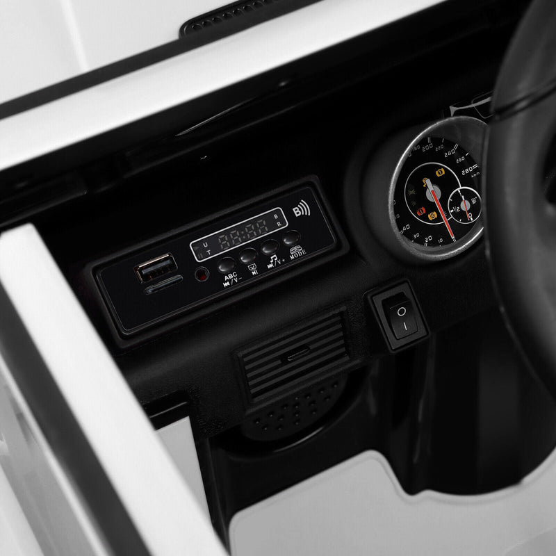 12V Electric White Mercedes-Benz Ride On Car with LED Lights, MP3 Player, and Remote Control for Kids
