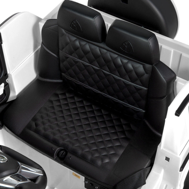 Electric Ride-On Car for Kids with Music, LED Lights, and Remote Control - 3 Speeds - White